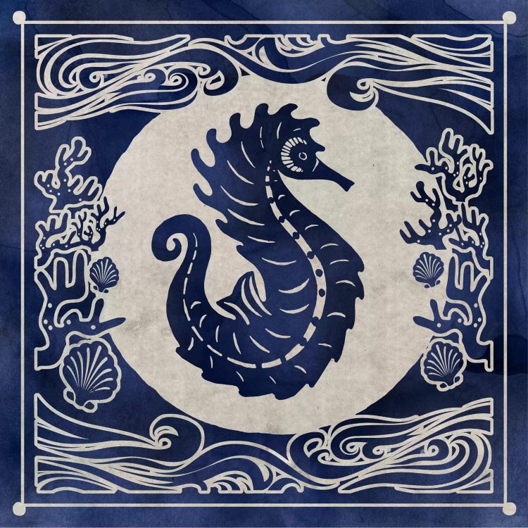 Ink Seahorse by Edward Selkirk wall art