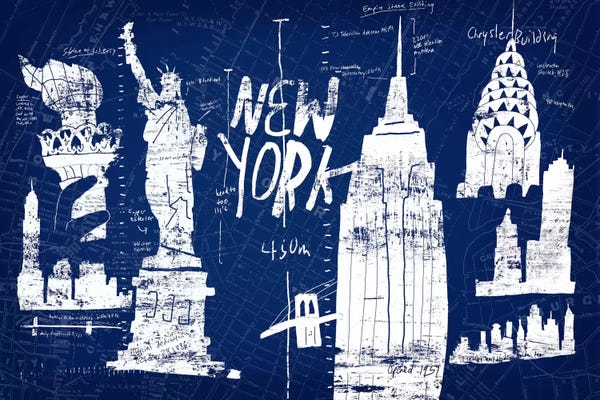 Famous Monuments & Sculptures: New York Blue by Edward Selkirk
