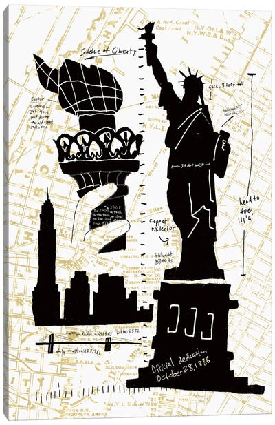 NY Deco II Canvas Art Print - New York City Travel Posters