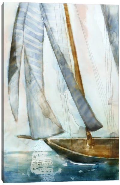 Sailboat Blues I Canvas Art Print - Boat Art