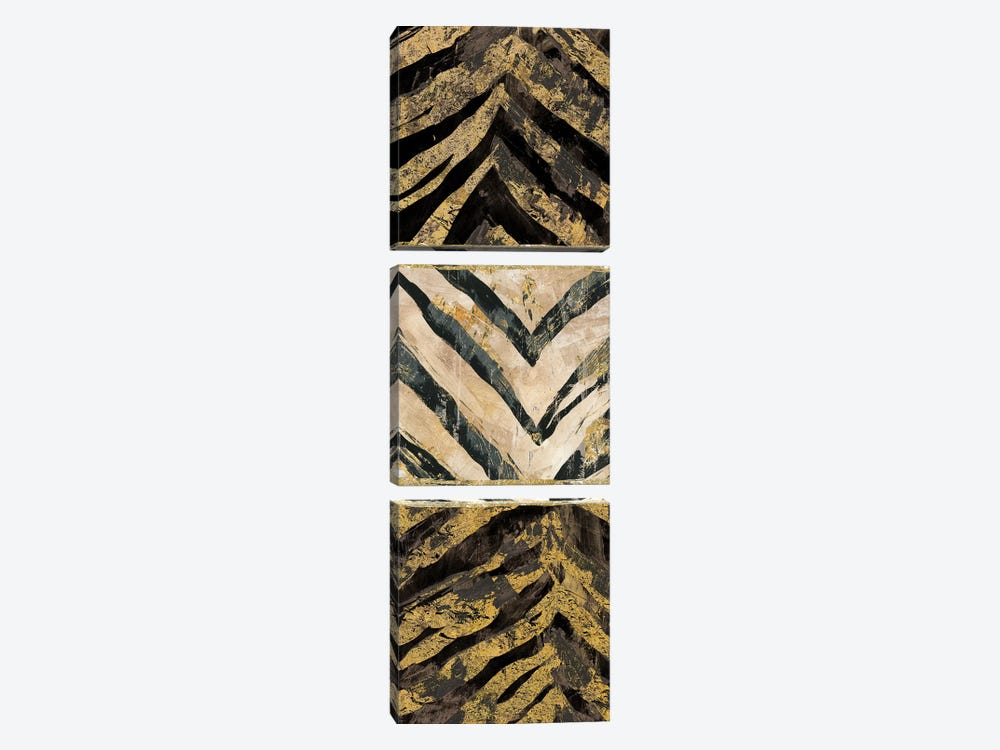 Zebra Squares I by Edward Selkirk 3-piece Canvas Wall Art