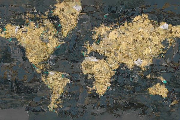 Large Map Art - Canvas Prints: Golden Globe by Edward Selkirk