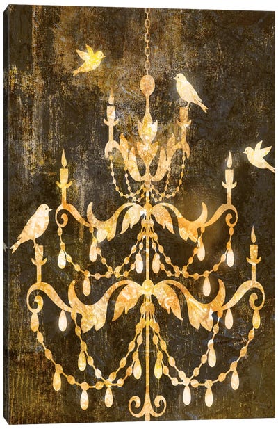Deco Gold Distress I Canvas Art Print - Chandelier Art