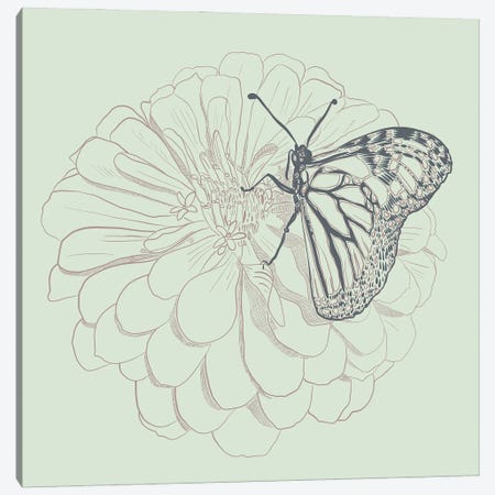 Monarch & Dahlia Linotype Canvas Print #ESL6} by Erin Sparler Art Print