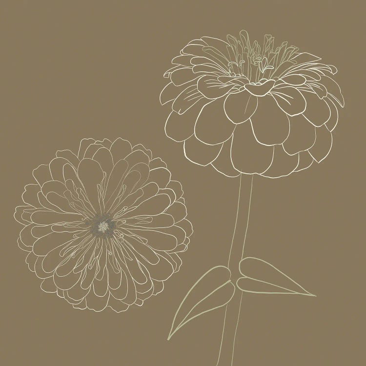 Two-Dahlias Linotype by Erin Sparler wall art