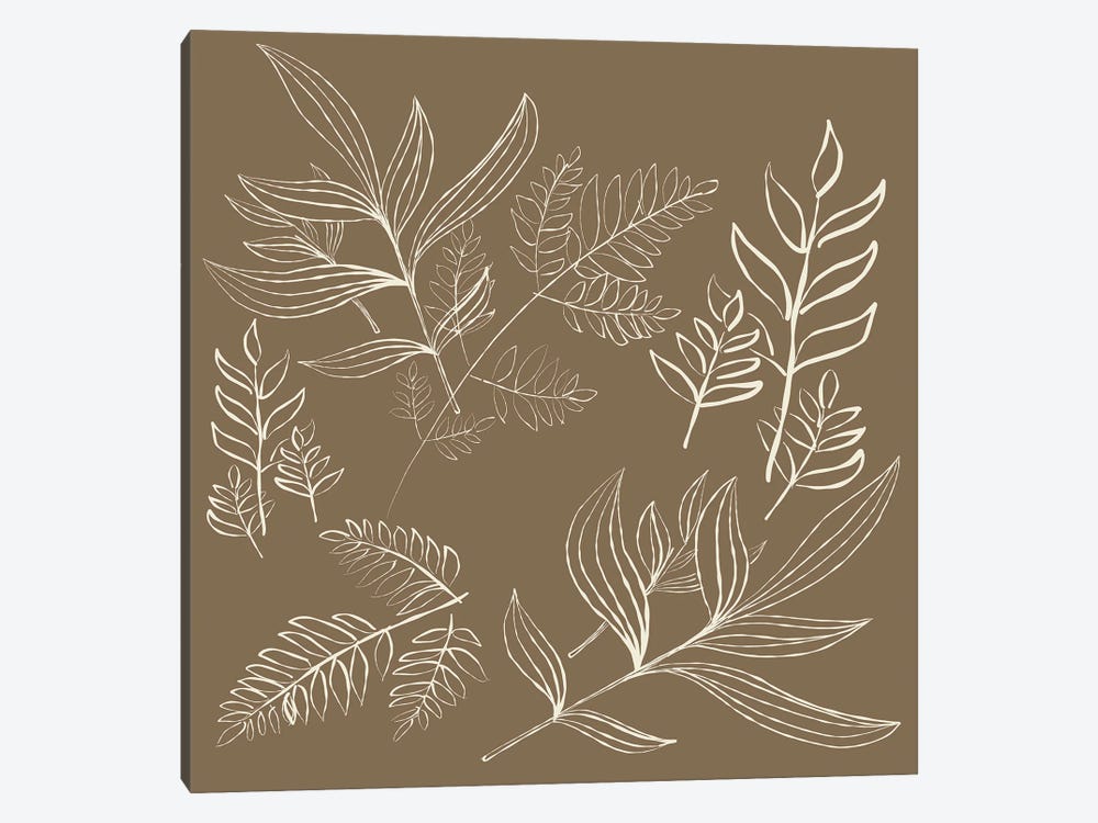 Vintage Leaves Linotype by Erin Sparler 1-piece Canvas Wall Art