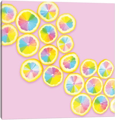 Color Wheel Citrus Canvas Art Print - Funky Fun