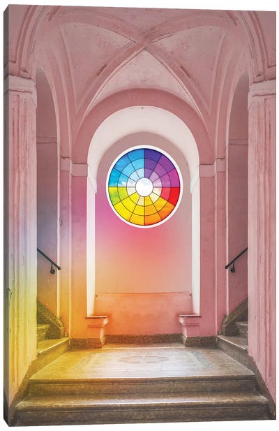 Color Wheel Window Canvas Art Print - Rainbow Art