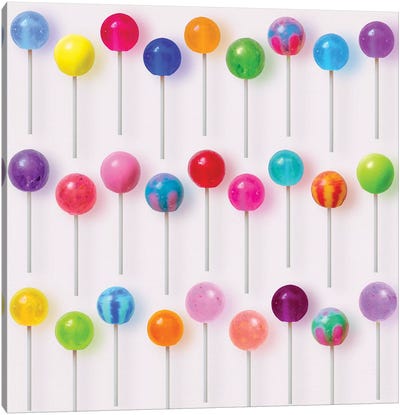Colorful Lollipops Canvas Art Print - Art for Tweens