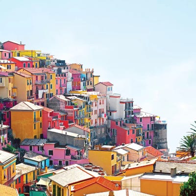 Manarola Hillside by Erin Summer framed canvas print