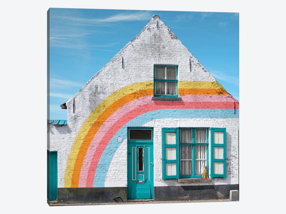 Rainbow House by Erin Summer 1-piece Canvas Print