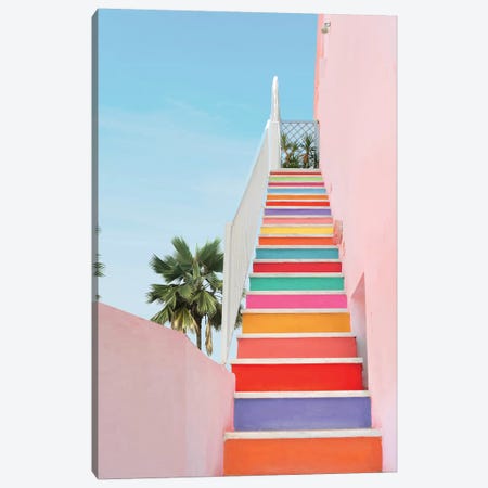 Rainbow Stairs Canvas Print #ESM43} by Erin Summer Canvas Print