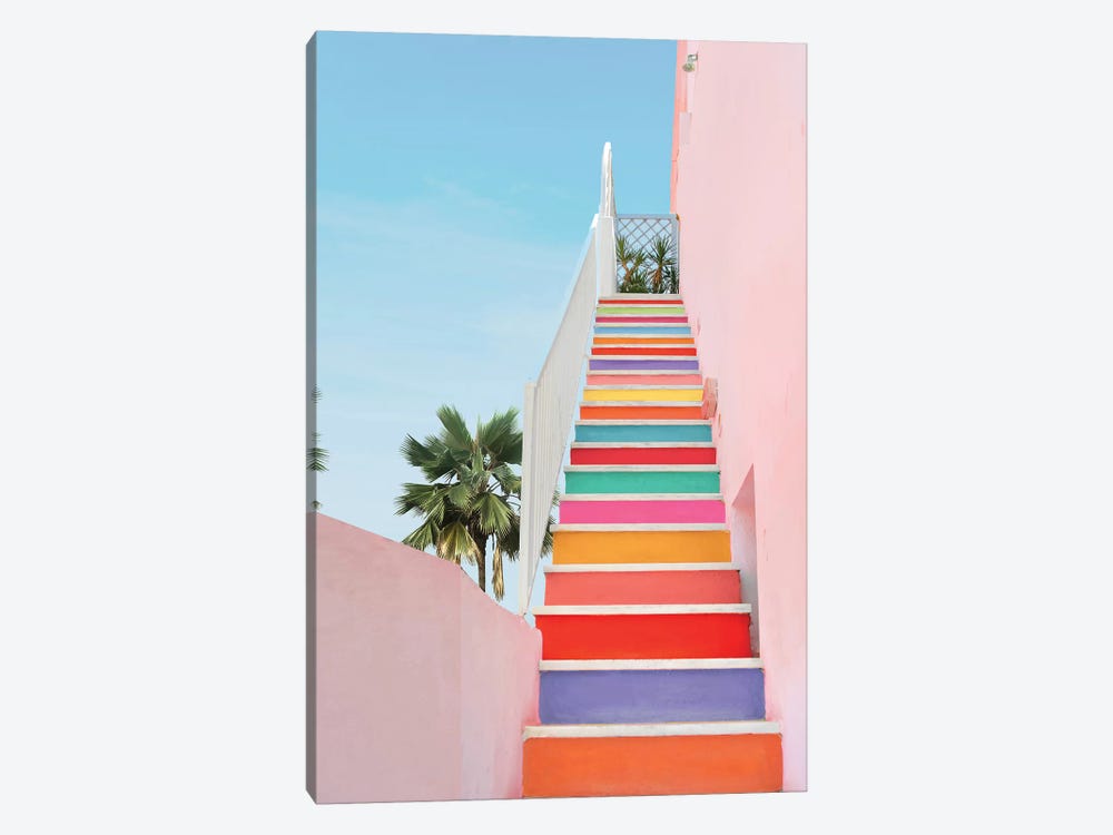 Rainbow Stairs by Erin Summer 1-piece Canvas Wall Art
