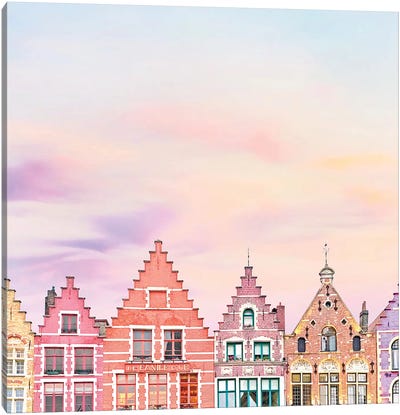 Rooftops In Bruges Canvas Art Print - Virtual Escapism