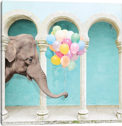 An Elephant Never Forgets Canvas Art Print - Party Animals