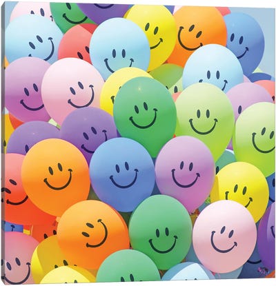 Come On Get Happy Canvas Art Print - Balloons