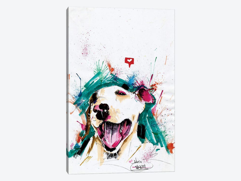 Bull Terrier Watercolor by Edson Ramos 1-piece Canvas Print