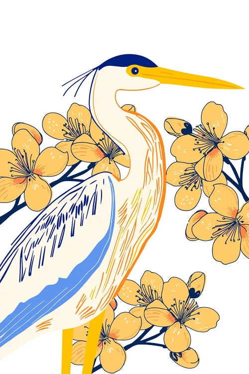 Stylized Heron by Edson Ramos wall art