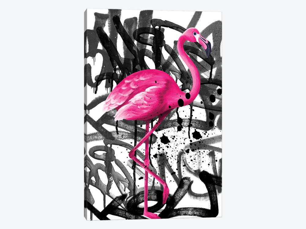 Flamingo Street Art by Edson Ramos 1-piece Art Print