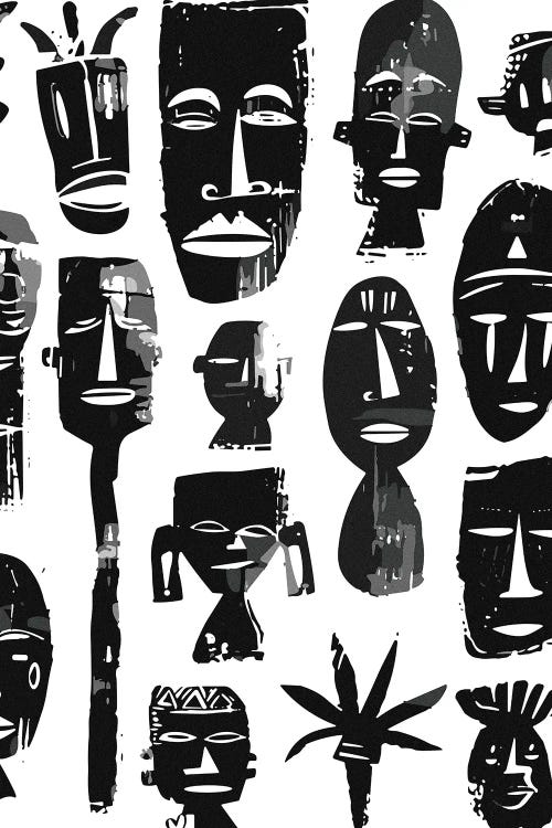 African Tribal Masks by Edson Ramos wall art