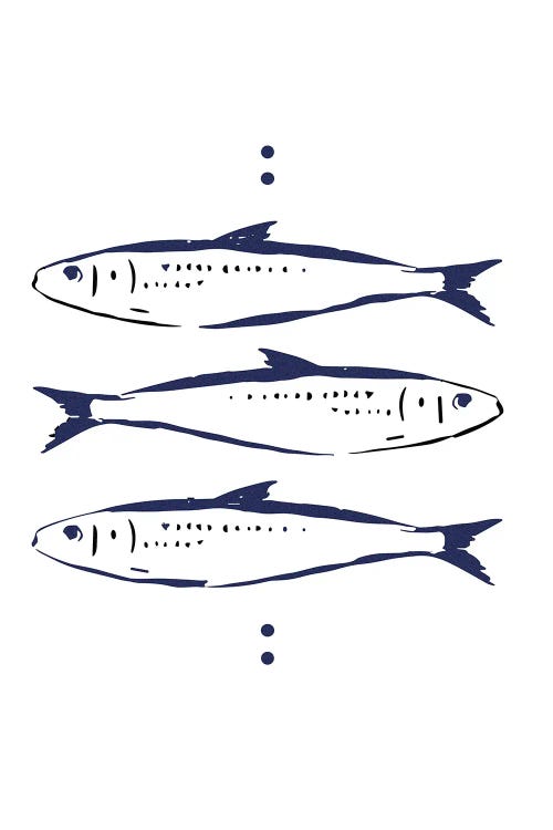 Sardines Blue by Edson Ramos wall art