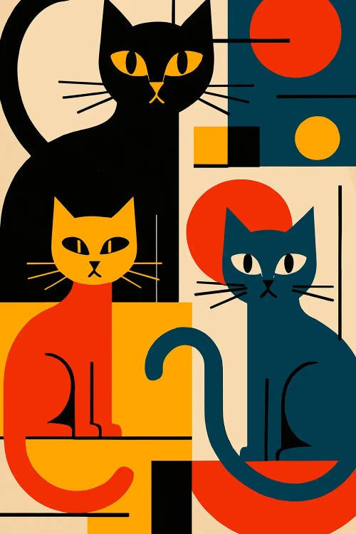 Cats On A Table by Edson Ramos wall art