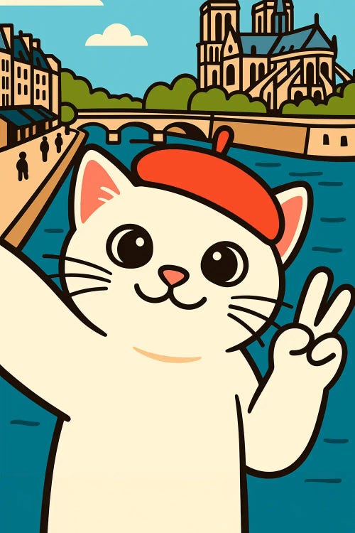 Cute Cartoon Cat by Edson Ramos wall art