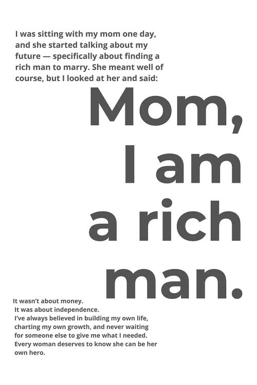Mom, I Am A Rich Man by Edson Ramos wall art
