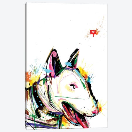 Bull Terrier Abstract Canvas Print #ESR35} by Edson Ramos Canvas Wall Art