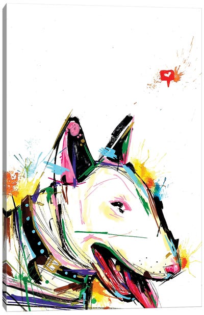 Bull Terrier Abstract Canvas Art Print - Edson Ramos