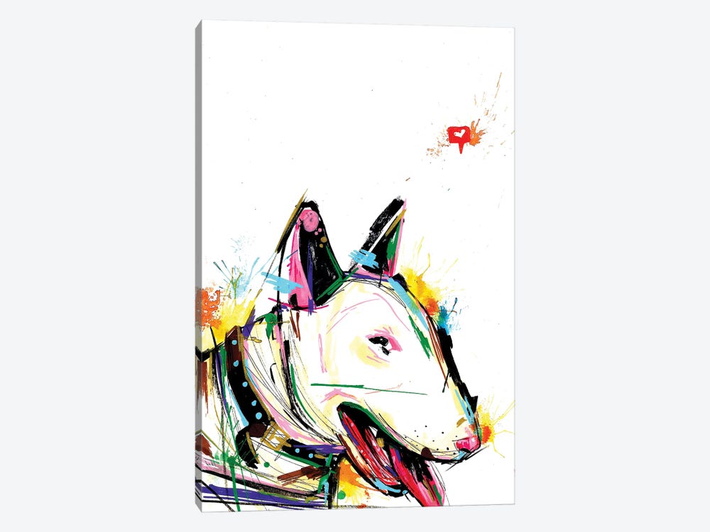 Bull Terrier Abstract by Edson Ramos 1-piece Canvas Wall Art