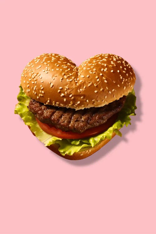 Pop Art Heart Hamburger