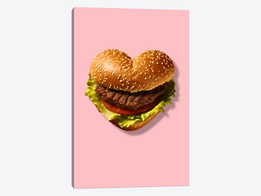 Pop Art Heart Hamburger by Edson Ramos 1-piece Canvas Art Print