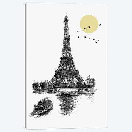 Eiffel Tower Minimalist Art Canvas Print #ESR39} by Edson Ramos Canvas Print