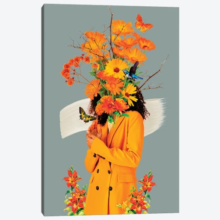 Sunflower Canvas Print #ESR3} by Edson Ramos Art Print