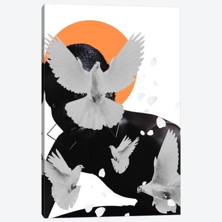 Doves Canvas Print #ESR41} by Edson Ramos Canvas Wall Art