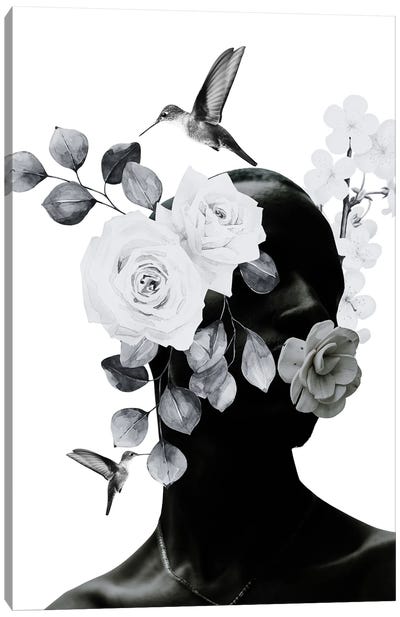 Black Beauty Collage Canvas Art Print - Edson Ramos