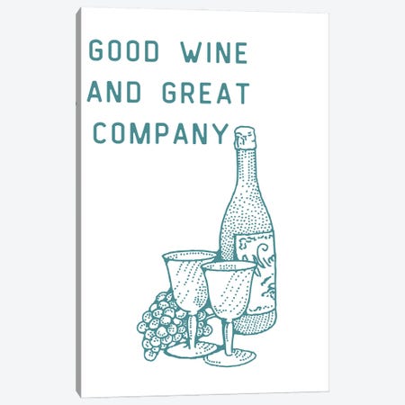 Good Wine And Great Company Canvas Print #ESR49} by Edson Ramos Canvas Art