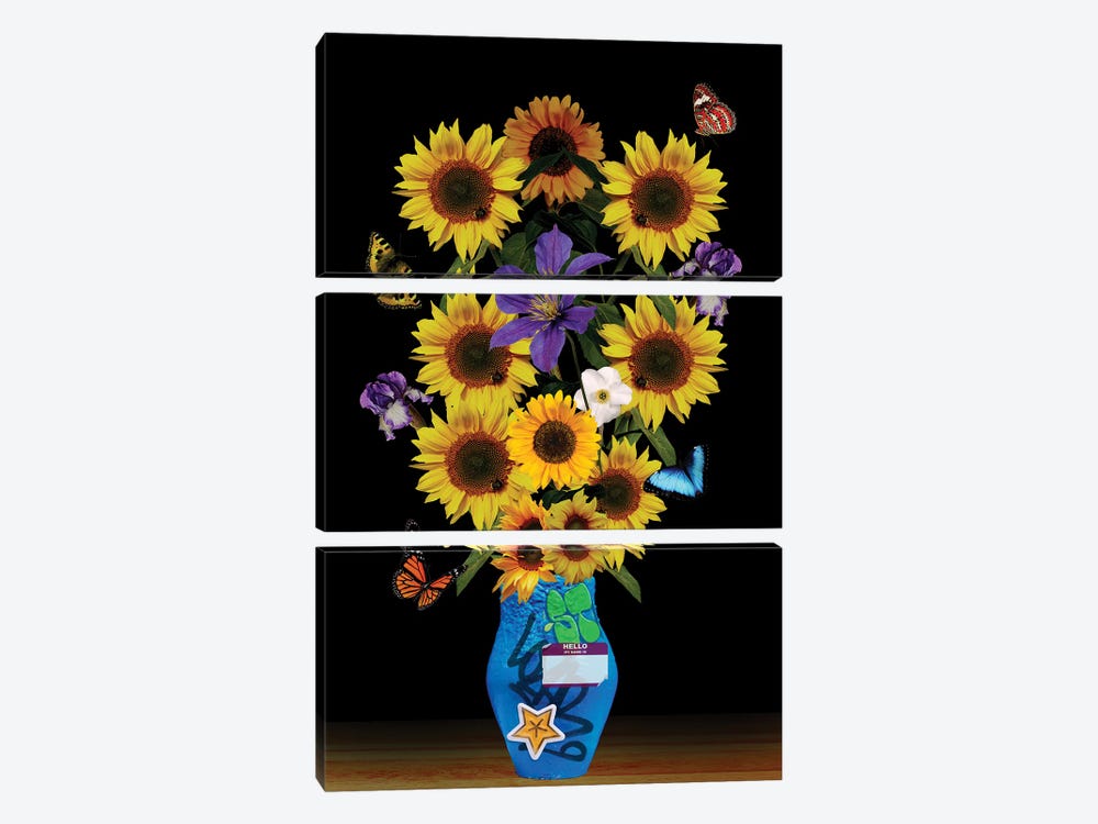 Sunflower Vase by Edson Ramos 3-piece Canvas Artwork