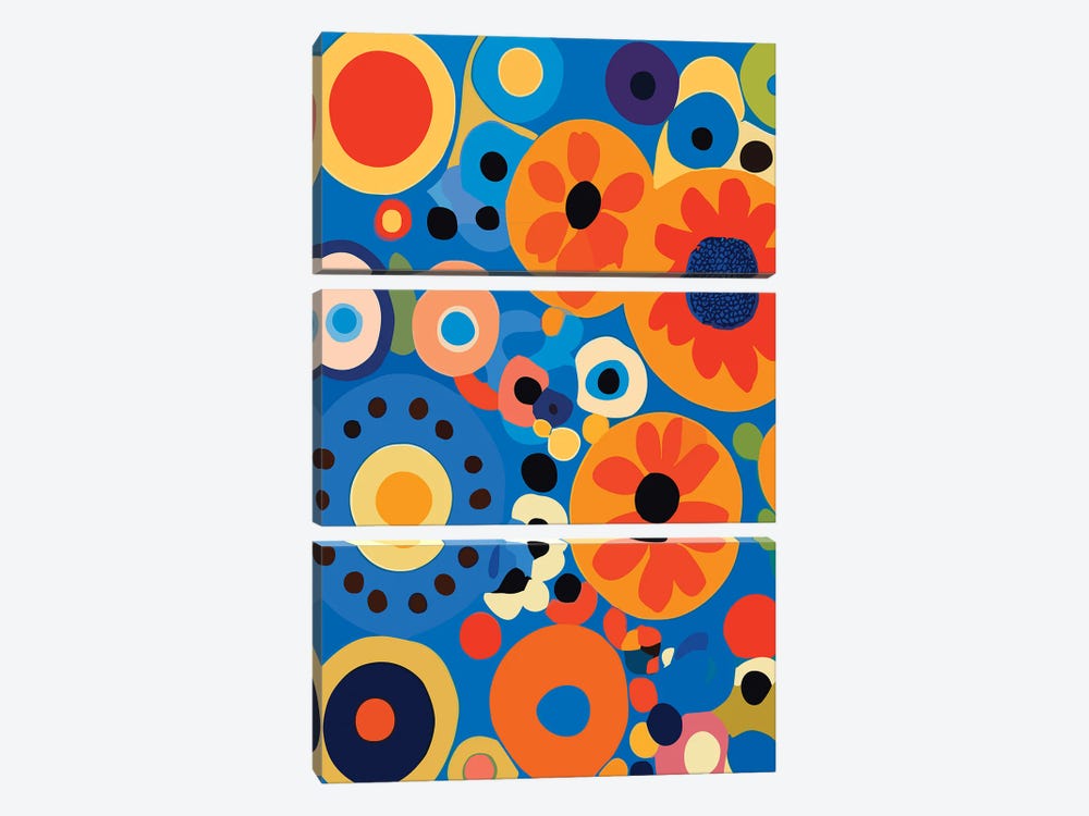 Flowers Abstract by Edson Ramos 3-piece Art Print