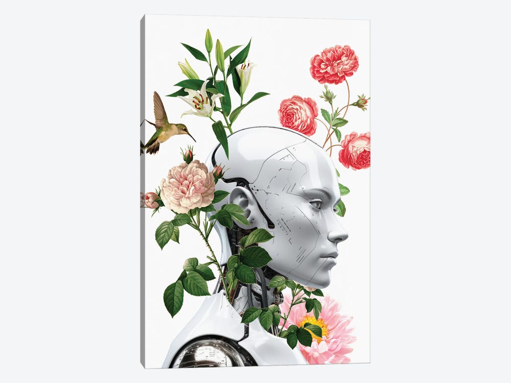 Robot Flowers by Edson Ramos 1-piece Canvas Art Print