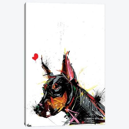 Doberman Dog Canvas Print #ESR7} by Edson Ramos Canvas Artwork