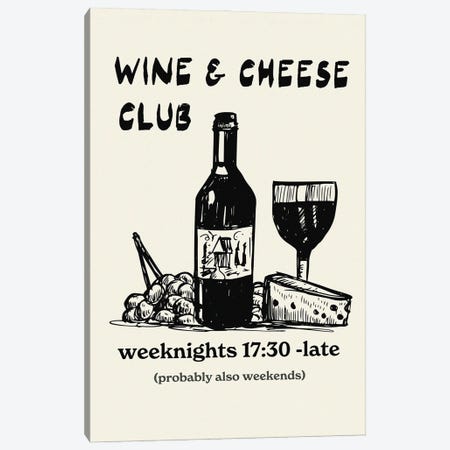 Wine And Cheese Canvas Print #ESR81} by Edson Ramos Canvas Wall Art