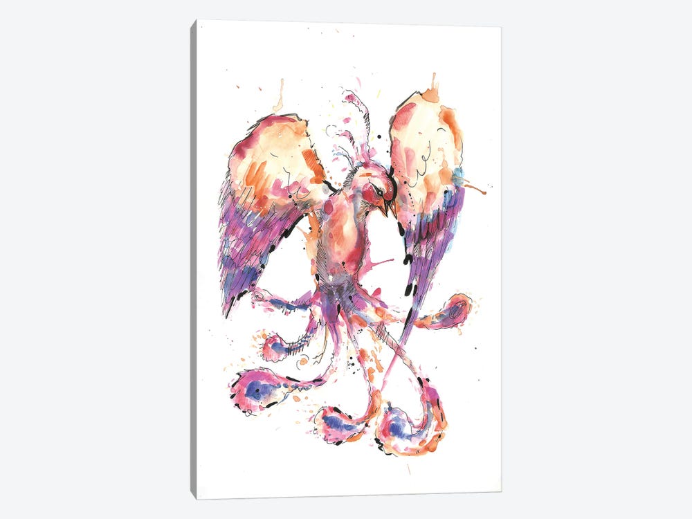 Phoenix Watercolor by Edson Ramos 1-piece Canvas Wall Art