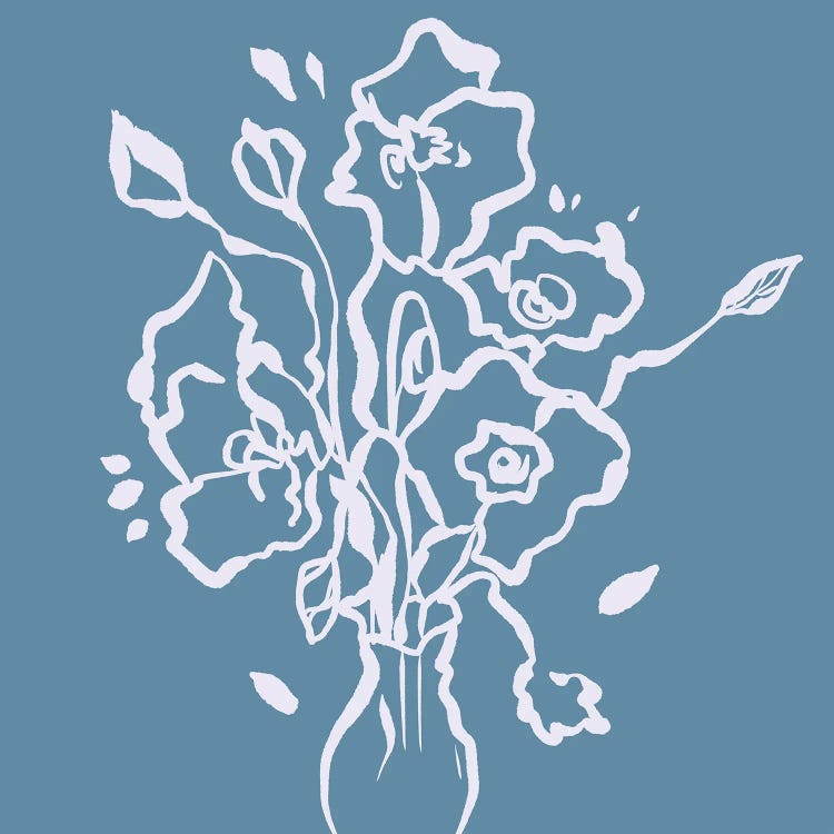 Flower Pot In Lines by Edson Ramos wall art