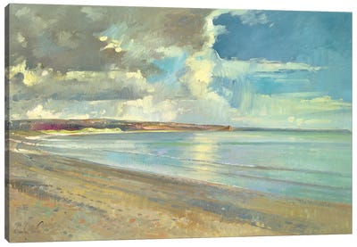 Reflected Clouds, Oxwich Beach, 2001 Canvas Art Print - Timothy Easton