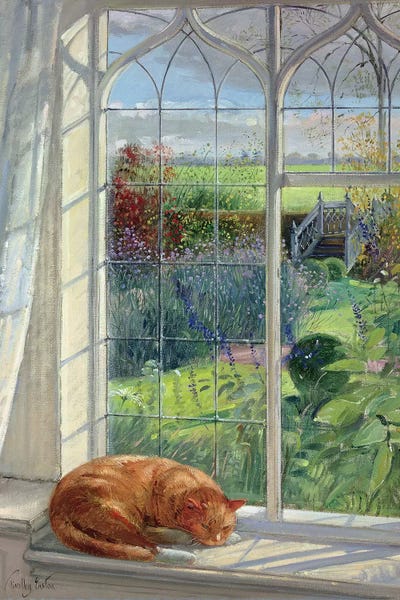 Tabbies: Sleeping Cat And Chinese Bridge by Timothy Easton