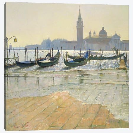 Venice At Dawn Canvas Print #EST29} by Timothy Easton Canvas Artwork