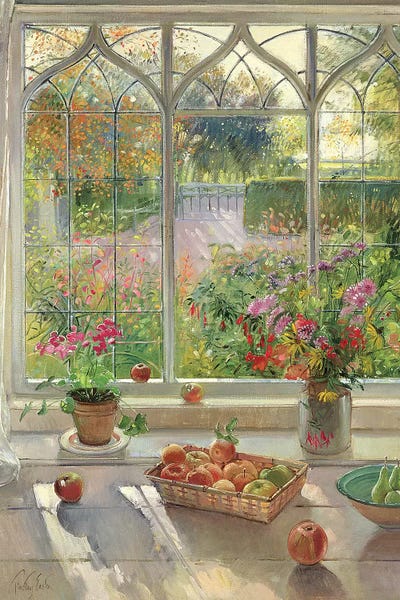 Windows: Autumn Fruit And Flowers by Timothy Easton