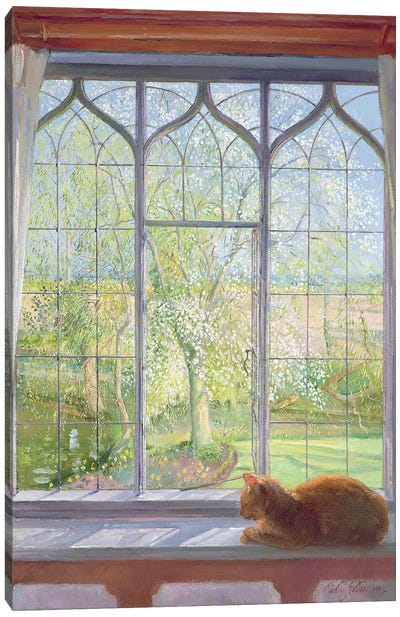 Window In Spring Canvas Art Print
